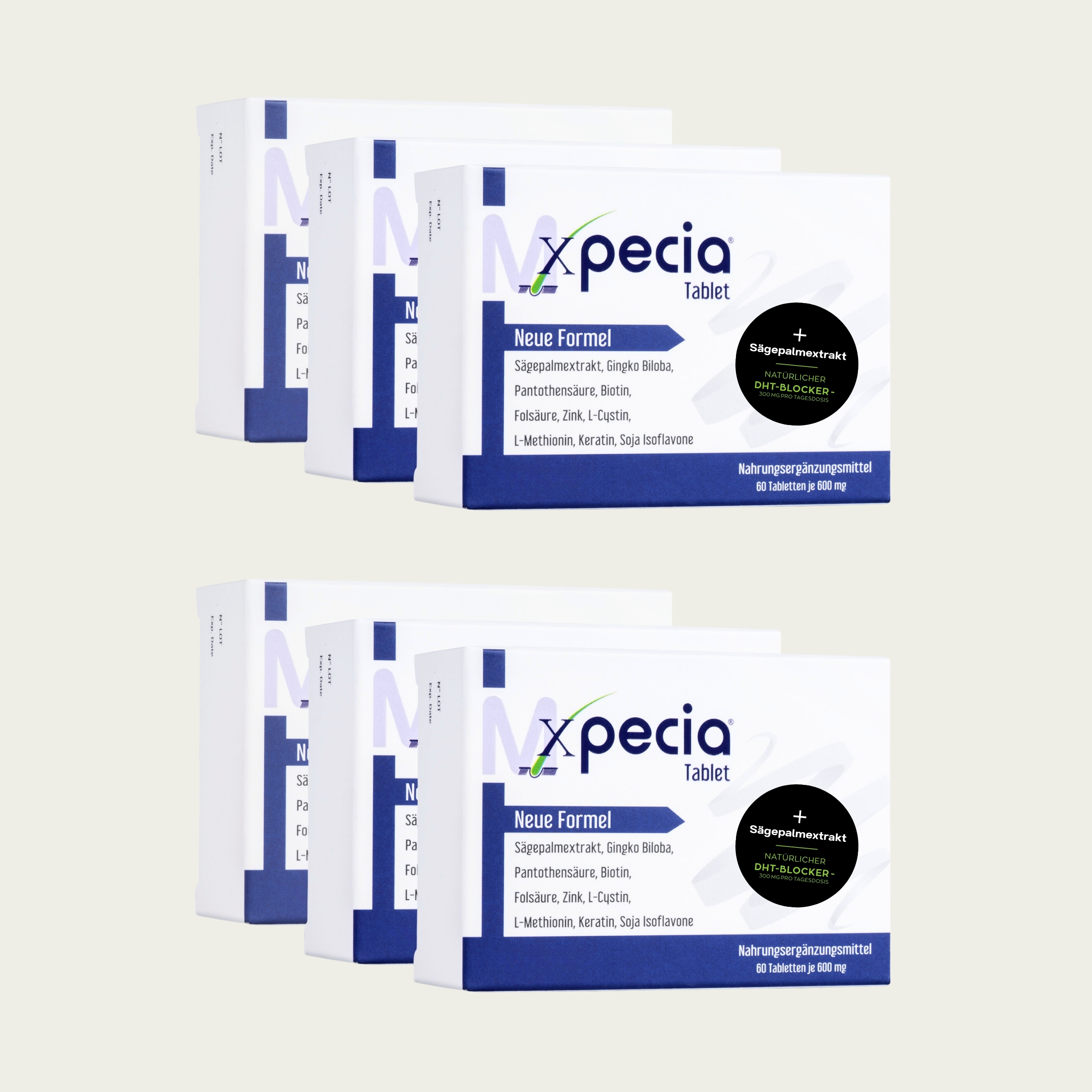 Xpecia Tabletten für Männer – Natürlicher DHT-Blocker gegen Haarausfall - 6 Stück