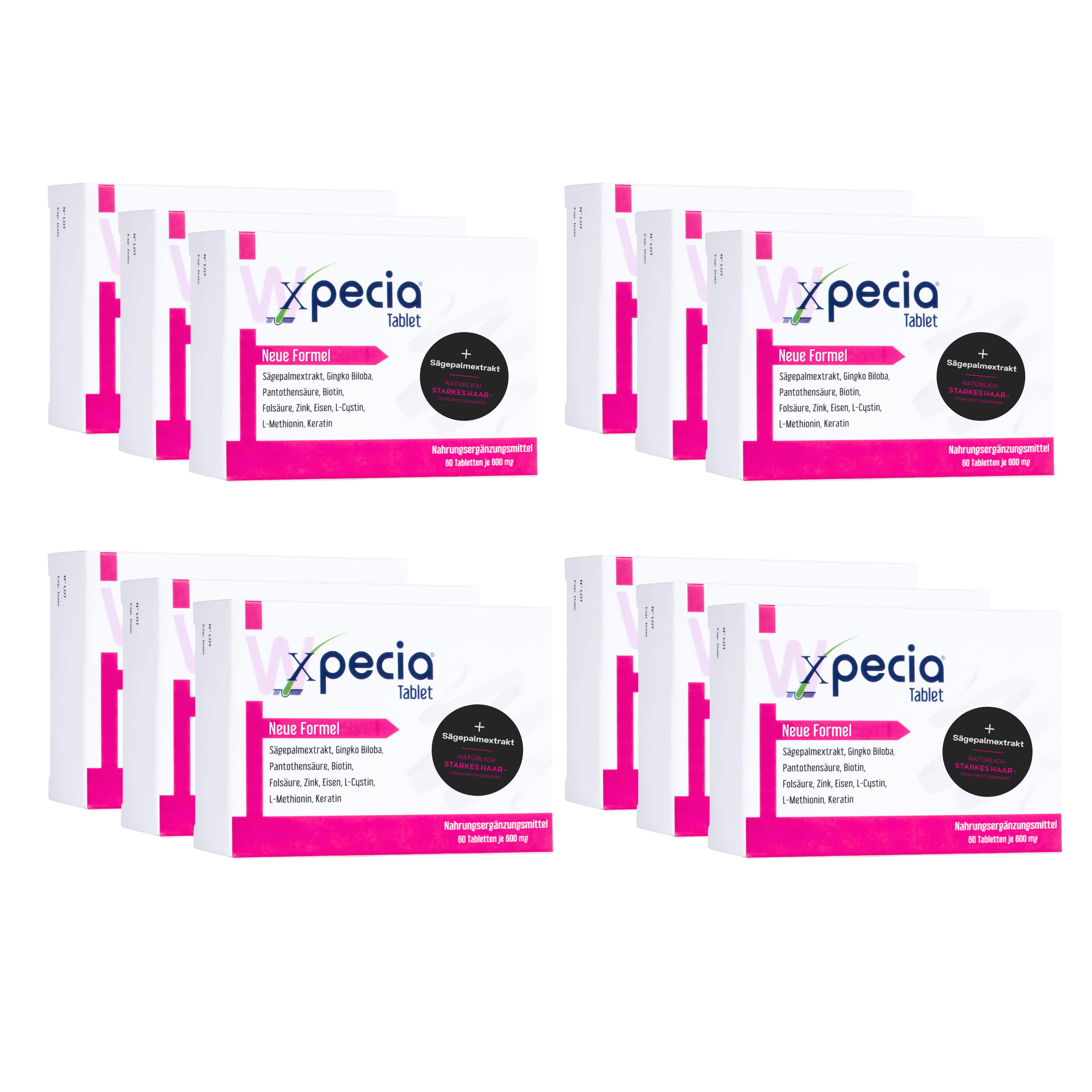 Xpecia Tabletten für Frauen – Bei Haarausfall durch Hormone, Stress oder Nährstoffmangel 12 Stück