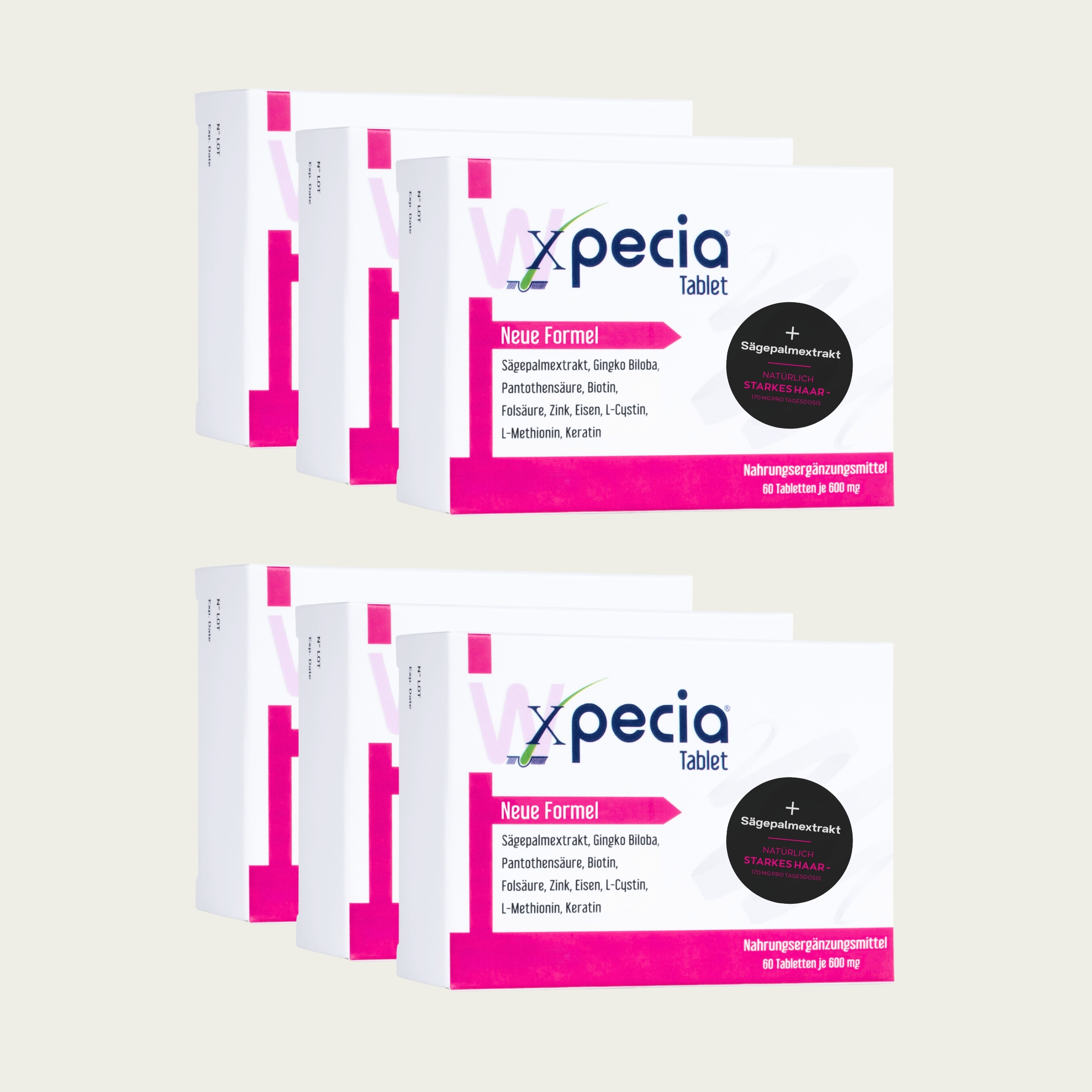 Xpecia Tabletten für Frauen – Bei Haarausfall durch Hormone, Stress oder Nährstoffmangel - 6 Stück