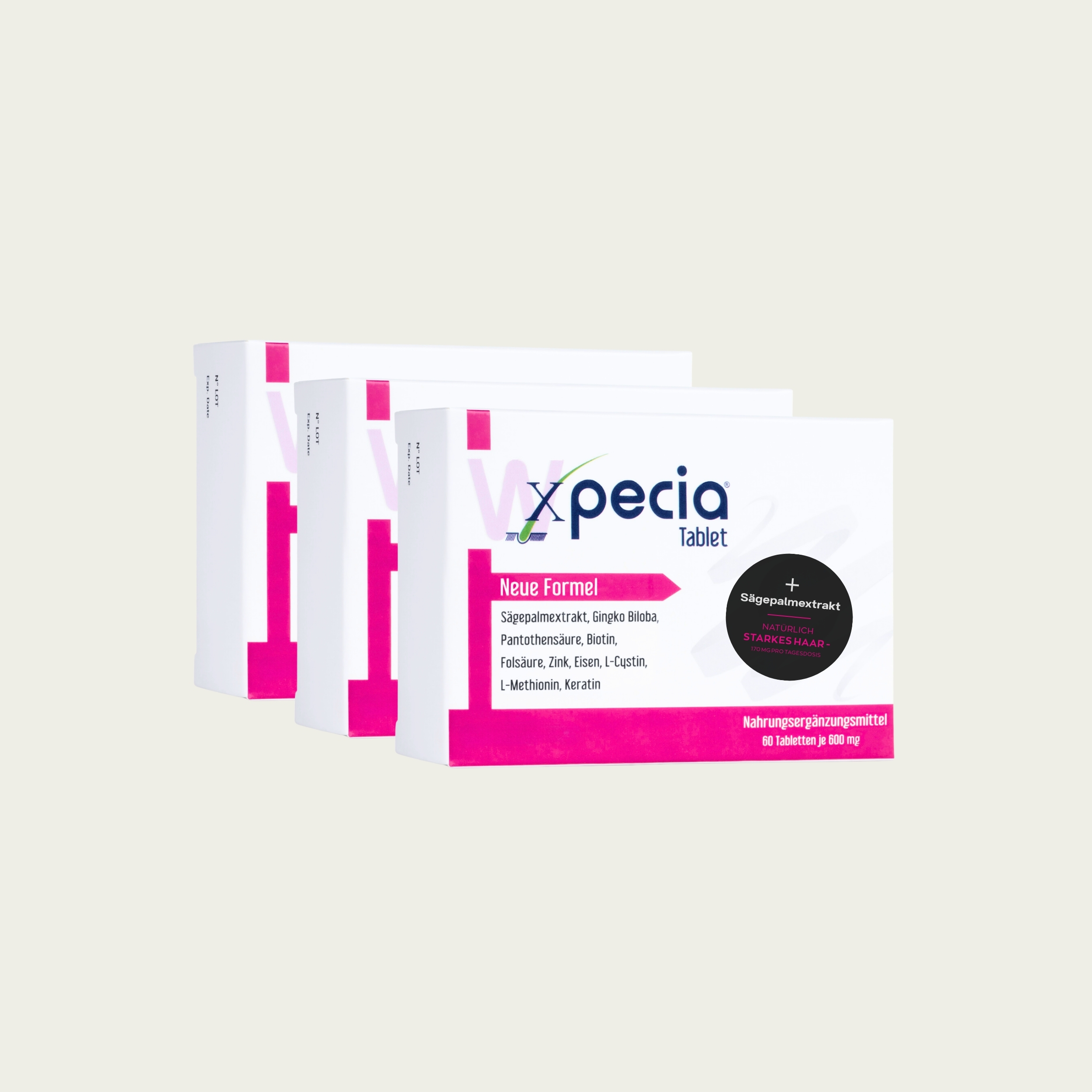 Xpecia Tabletten für Frauen – Bei Haarausfall durch Hormone, Stress oder Nährstoffmangel - 3 Stück