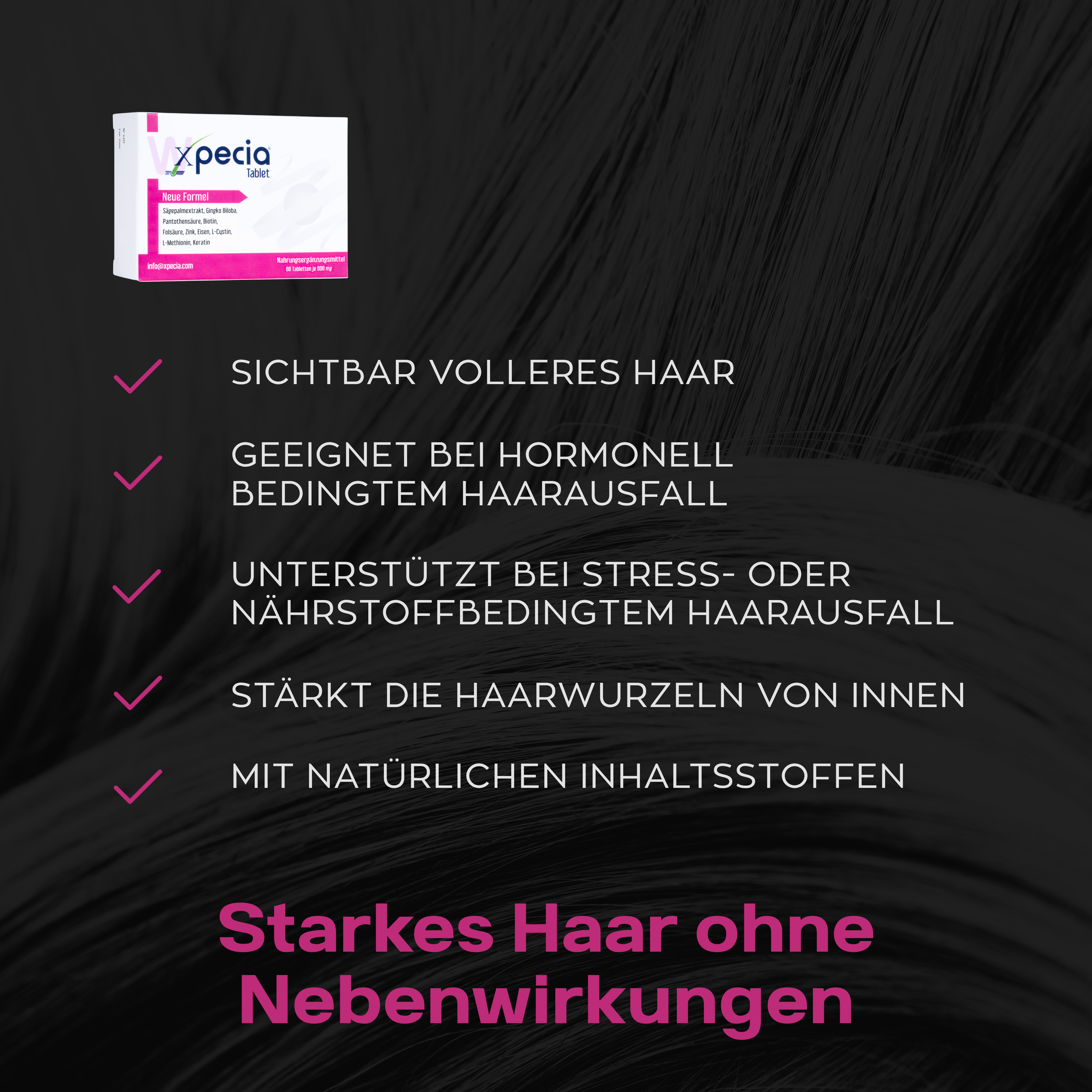 Anti Haarverlust Set. Xpecia + Hair Forte DHT Blocker Hair Growth Kit Frauen
