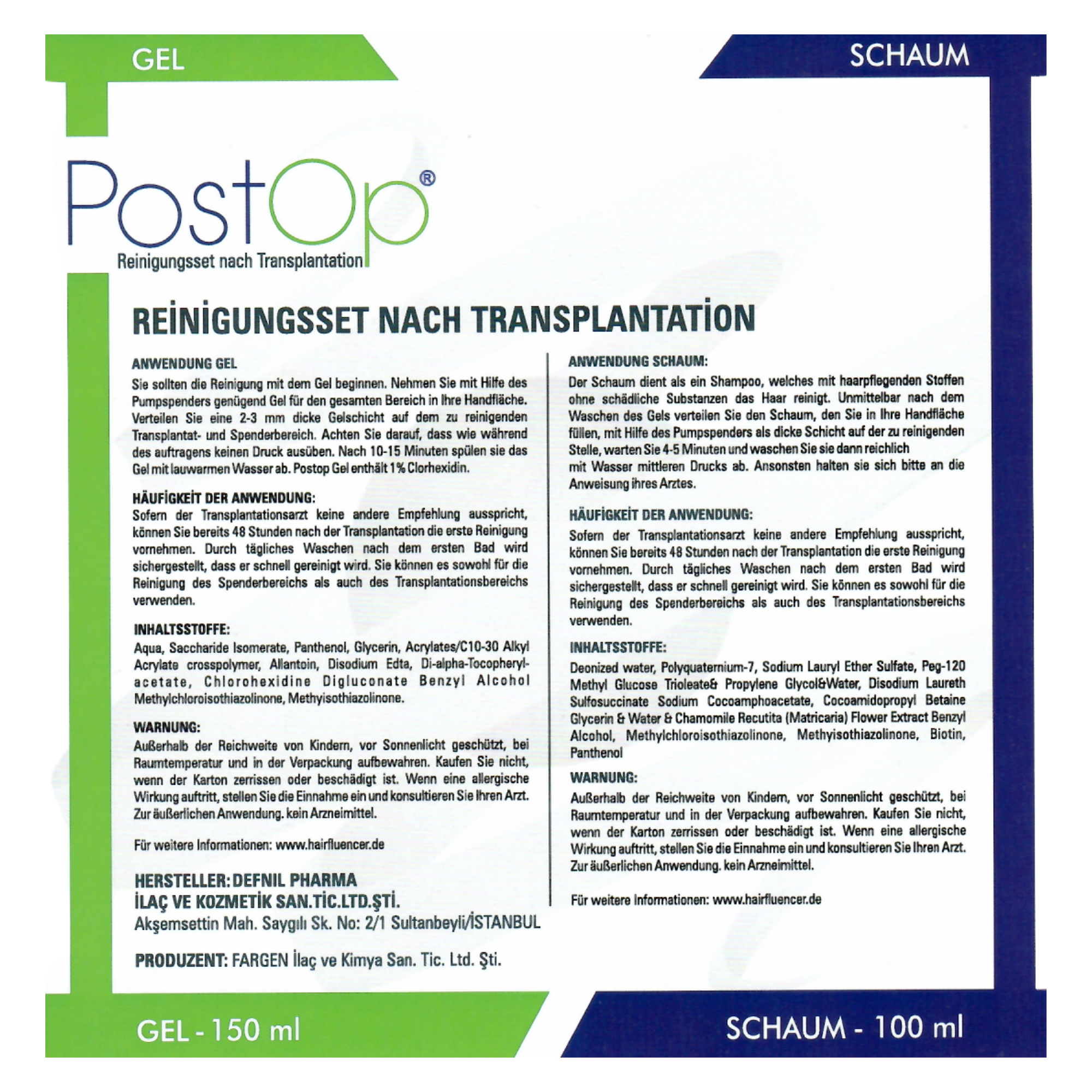 PostOP Set (Nach Haartransplantation)
